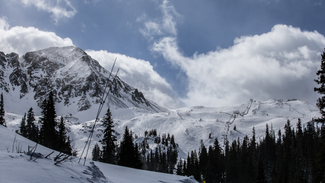 Ski runs on the frontside of A-Basin.
